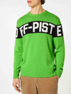 MC2 SAINT BARTH MAN FLUO GREEN SWEATER WITH OFF-PISTE LETTERING