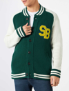 Mc2 Saint Barth Green Knit Bomber College Style In Green