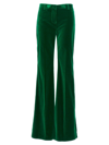 Etro High-waisted Velvet Trousers In Green