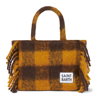 Mc2 Saint Barth Colette Blanket Handbag With Gingham Print In Multicolor