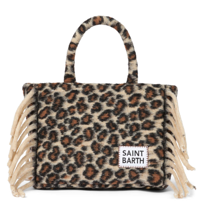 Mc2 Saint Barth Colette Blanket Handbag With Animalier Print In Multicolor