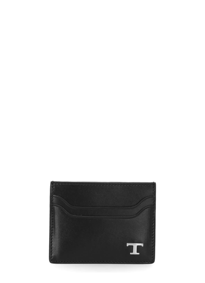 Tod's Leather Card Holder In Black