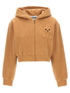 MOSCHINO ORSETTO CROPPED HOODIE