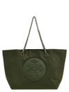 Tory Burch Ella Leather Chain Tote Bag In Green