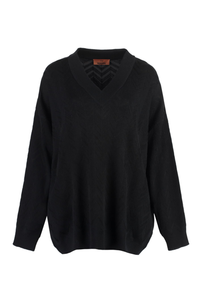 Missoni Wool Blend Sweater In Black