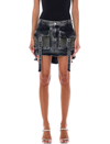 Blumarine Cargo-pocket Asymmetric Denim Skirt In Dark Shadow