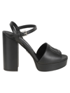 DOLCE & GABBANA ANKLE STRAP BLOCK HEEL SANDALS