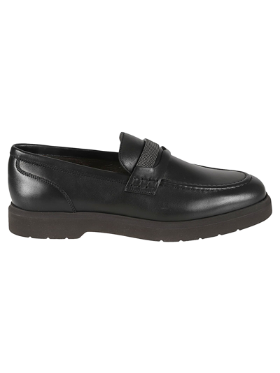 Brunello Cucinelli Monili Chain-embellished Loafers In Black