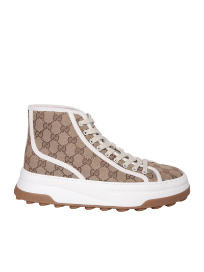 Gucci Gg High-top Logo Sneakers In Multicoloured