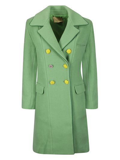 Cormio Double Breasted Sartorial Coat In Green
