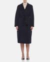 Max Mara Madame Wool And Cashmere Long Belted Coat In Blue