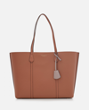Tory Burch Perry Leather Tote Bag In Brown