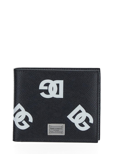 Dolce & Gabbana Dg Print Wallet In Black