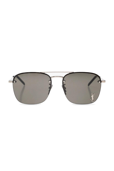 Saint Laurent Square Frame Sunglasses In White