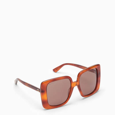 Gucci Tortoiseshell Oversized-frame Sunglasses In Beige