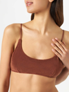 Mc2 Saint Barth Woman Terry Brown Bralette Swimsuit In Brown