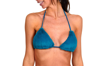 Mc2 Saint Barth Woman Teal Green Furry Triangle Top Swimsuit In Petrolio