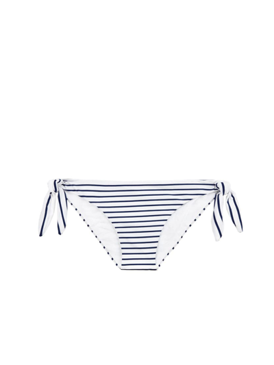 Mc2 Saint Barth Woman Swim Briefs With Striped Print In Blue