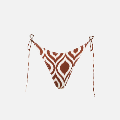 Mc2 Saint Barth Woman Swim Briefs With Pattern In Brown