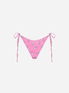 Mc2 Saint Barth Woman Cheeky Swim Briefs With Paisley Print In Pink