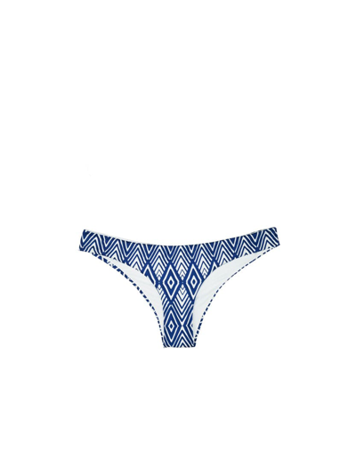 Mc2 Saint Barth Woman Swim Briefs With Optical Print In Blue