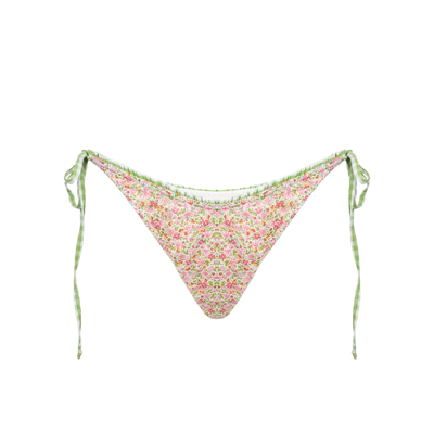 Mc2 Saint Barth Woman Swim Briefs With Liberty Print Liberty Special Edition In Green