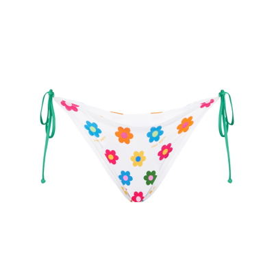 Mc2 Saint Barth Woman Swim Briefs With Daisy Print In Multicolor