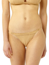 Mc2 Saint Barth Woman Suede Cheeky Swim Briefs In Brown