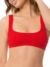 Mc2 Saint Barth Woman Red Crinkle Bralette Top Swimsuit In Red