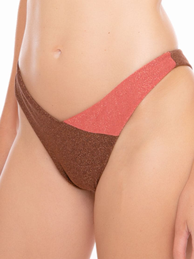 Mc2 Saint Barth Woman Lurex Cheeky Swim Briefs In Brown