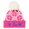 MC2 SAINT BARTH WOMAN FLUO PINK BEANIE WITH PATTERN