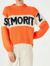 Mc2 Saint Barth Woman Fluo Orange Brushed Crewneck Sweater In Orange