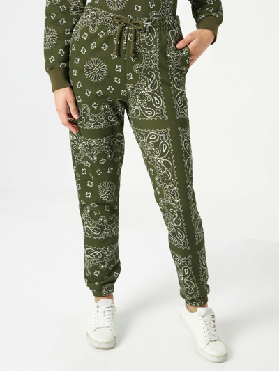Mc2 Saint Barth Woman Fleece Pants With Green Bandanna Print