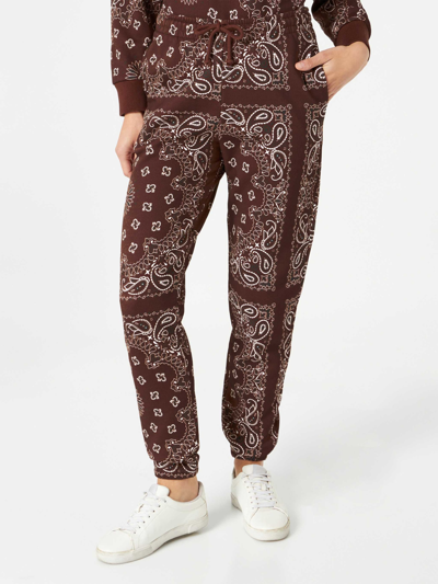 Mc2 Saint Barth Woman Fleece Pants With Brown Bandanna Print