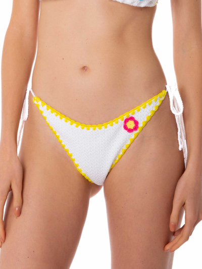 Mc2 Saint Barth Woman Crochet Swim Briefs In White