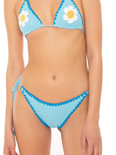 Mc2 Saint Barth Woman Crochet Swim Briefs In Blue