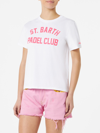 Mc2 Saint Barth Woman Cotton T-shirt With Padel Club Print In White
