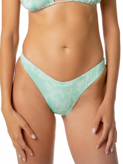 Mc2 Saint Barth Woman Cheeky Swim Briefs With Jungle Print In Green