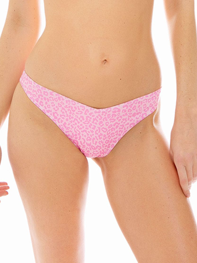 Mc2 Saint Barth Woman Cheeky Swim Briefs With Animalier Print In Pink