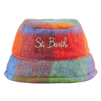 Mc2 Saint Barth Woman Bucket Hat With Check Print In Multicolor