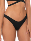 Mc2 Saint Barth Woman Black Crinkle Cheeky Swim Briefs Naomi In Black