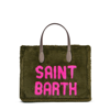 MC2 SAINT BARTH VIVIAN GREEN FAUX FUR HANDBAG