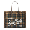 Mc2 Saint Barth Vanity Shoulder Bag With Green And Brown Tartan Pattern In Green