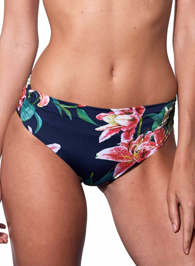 Mc2 Saint Barth Tropical Print High Waist Swim Briefs In Blue