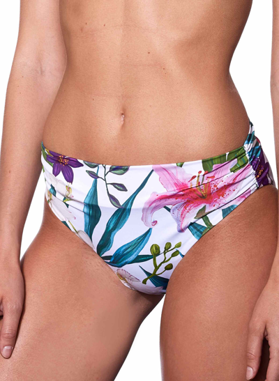 Mc2 Saint Barth Tropical Print High Waist Swim Briefs In Multicolor