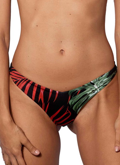 Mc2 Saint Barth Tropical Print Cheeky Swim Briefs In Black