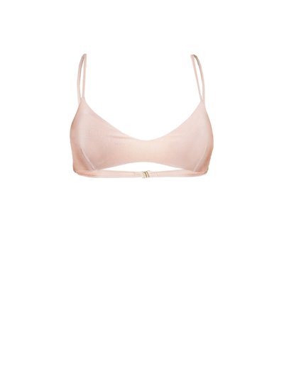 Mc2 Saint Barth Shiny Nude Bralette In Pink