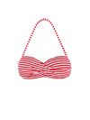 Mc2 Saint Barth Red Striped Bandeau Top In Red