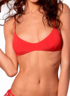 Mc2 Saint Barth Red Ribbed Bralette In Red