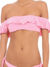 Mc2 Saint Barth Pink Woman Ruffled Bandeau In Pink